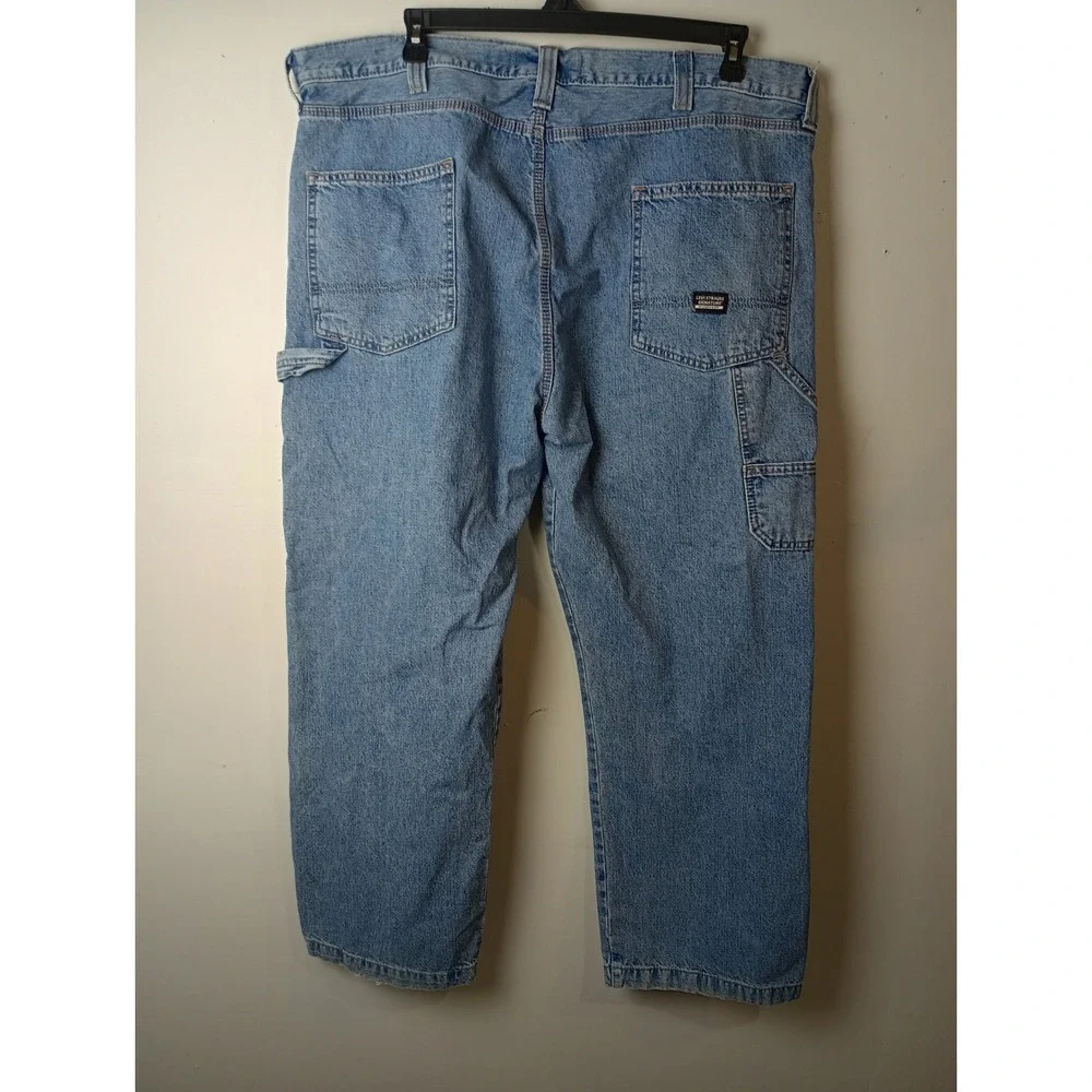 Levi Strauss Signature Workwear Carpenter Jeans Mens 42x30 Light Wash Blue Denim